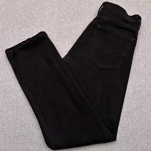 Levi's 505 Jeans Men's 31x33* Black Straight Dark Wash Denim Faded 100% Cotton